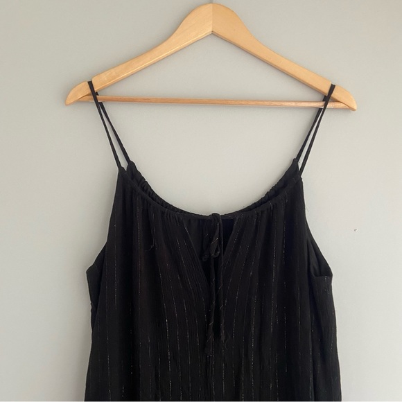 A New Day Black Sparkly Striped Midi Dress - Picture 4 of 8